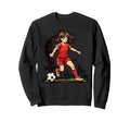 Soccer Player Kicking Ball Sweatshirt - Aesthetic Graphic for Adults - T-Shirt, Sweatshirt, Hoodie