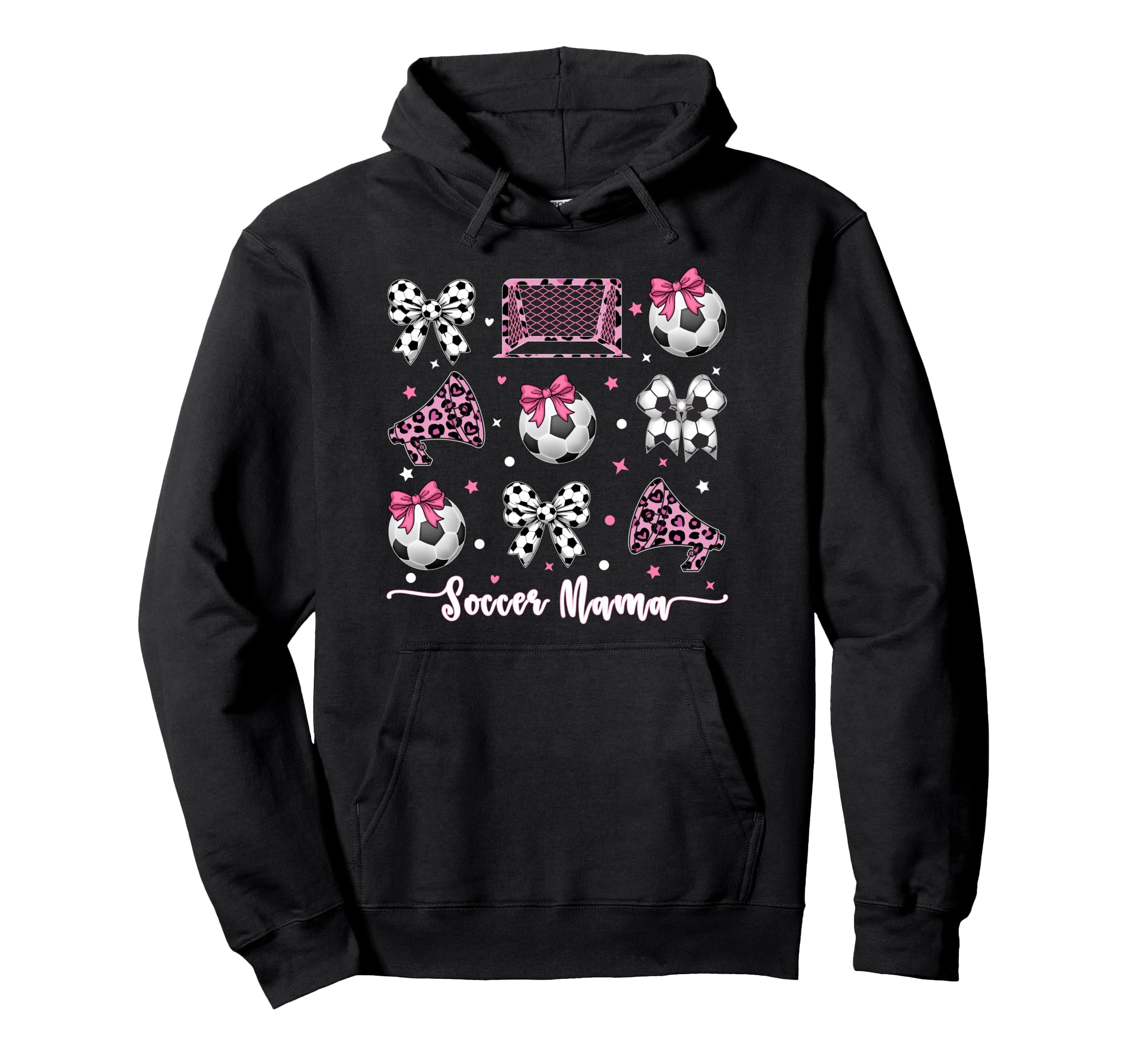 Coquette Bow Soccer Mom Mothers Day Hoodie - Graphic Print Men Women - T-Shirt, Sweatshirt, Hoodie