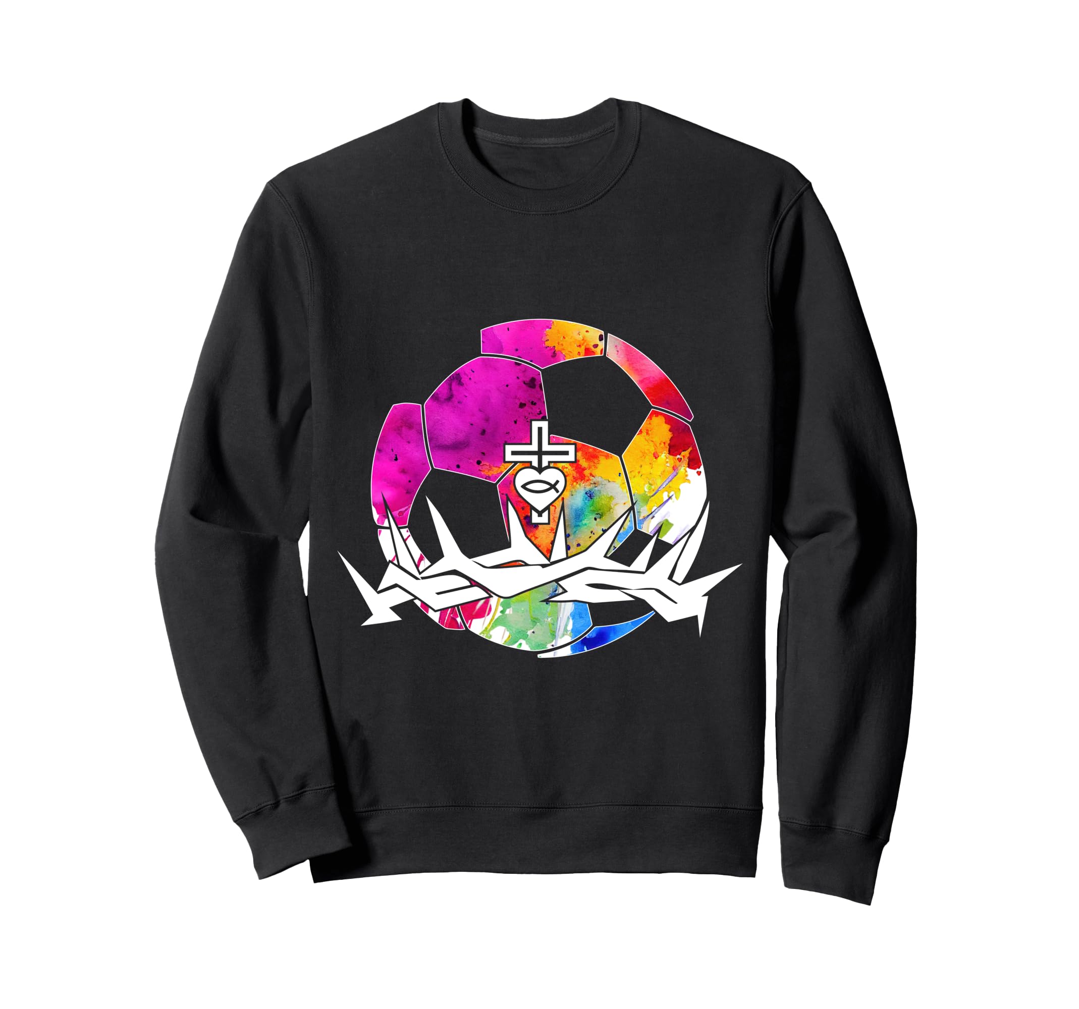 Religious Jesus Soccer Christian Sweatshirt - Novelty Apparel Men Women - T-Shirt, Sweatshirt, Hoodie