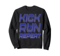 Kick Run Repeat Soccer Player Sweatshirt - Custom Art Print for Adults - T-Shirt, Sweatshirt, Hoodie