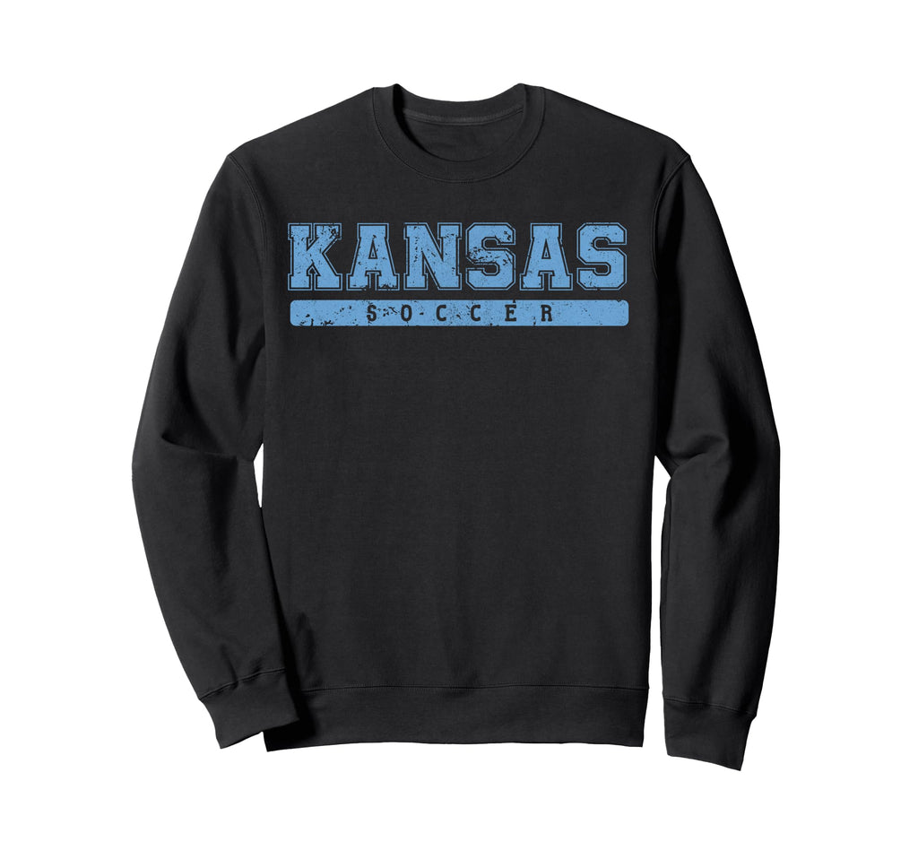 Kansas Soccer Sky Blue Text Sweatshirt - Graphic Print Unisex - T-Shirt, Sweatshirt, Hoodie