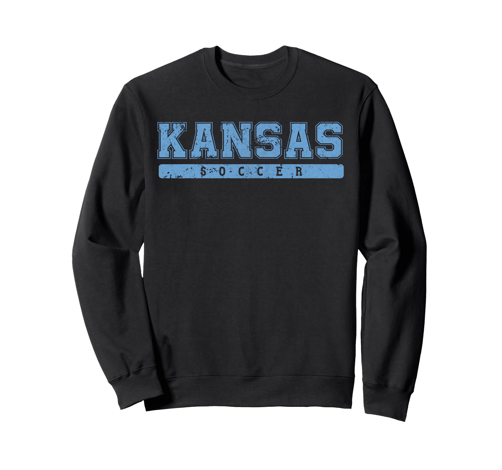 Kansas Soccer Sky Blue Text Sweatshirt - Graphic Print Unisex - T-Shirt, Sweatshirt, Hoodie
