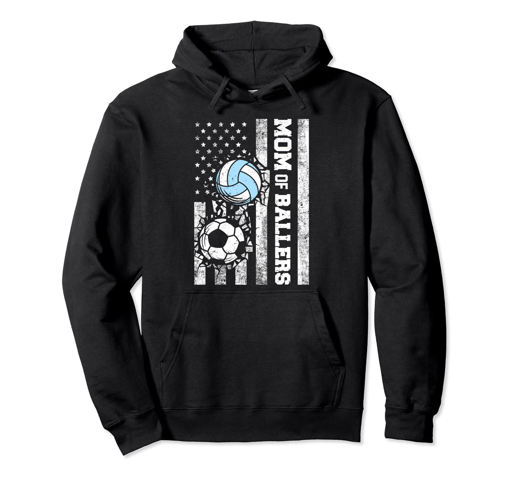 Mom Ballers Funny Usa Flag Soccer Hoodie - Unique Graphic Men Women - T-Shirt, Sweatshirt, Hoodie