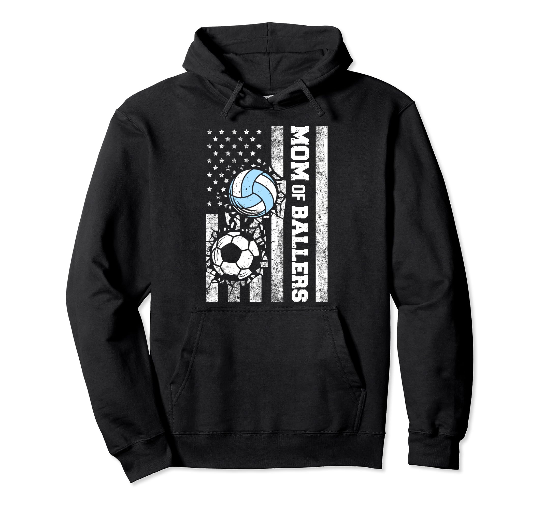 Mom Ballers Funny Usa Flag Soccer Hoodie - Unique Graphic Men Women - T-Shirt, Sweatshirt, Hoodie