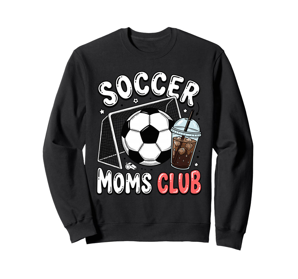 Soccer Moms Club Trendy Gameday Sweatshirt - Custom Art Print for Adults - T-Shirt, Sweatshirt, Hoodie