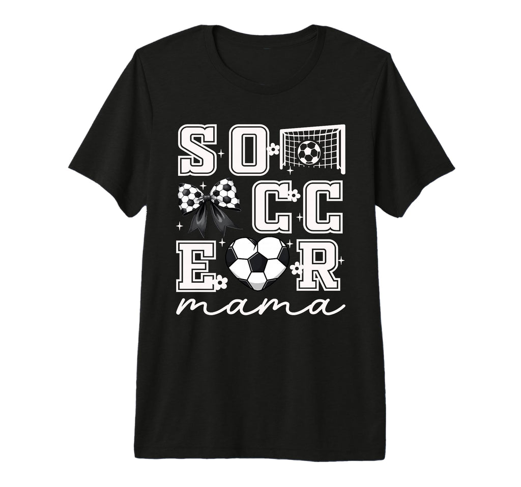 Soccer Mama Coquette Bow Funny Soccer T-Shirt - Novelty Apparel Unisex - T-Shirt, Sweatshirt, Hoodie
