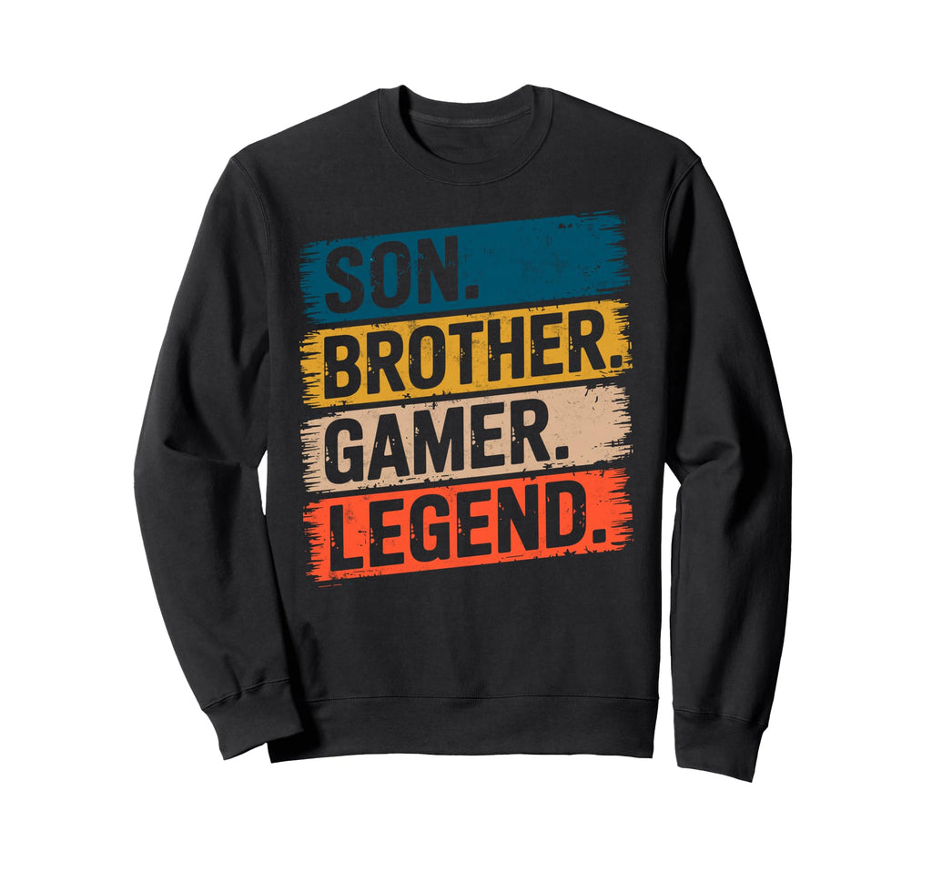Son Brother Gamer Legend Video Sweatshirt - Custom Art Print for Adults - T-Shirt, Sweatshirt, Hoodie