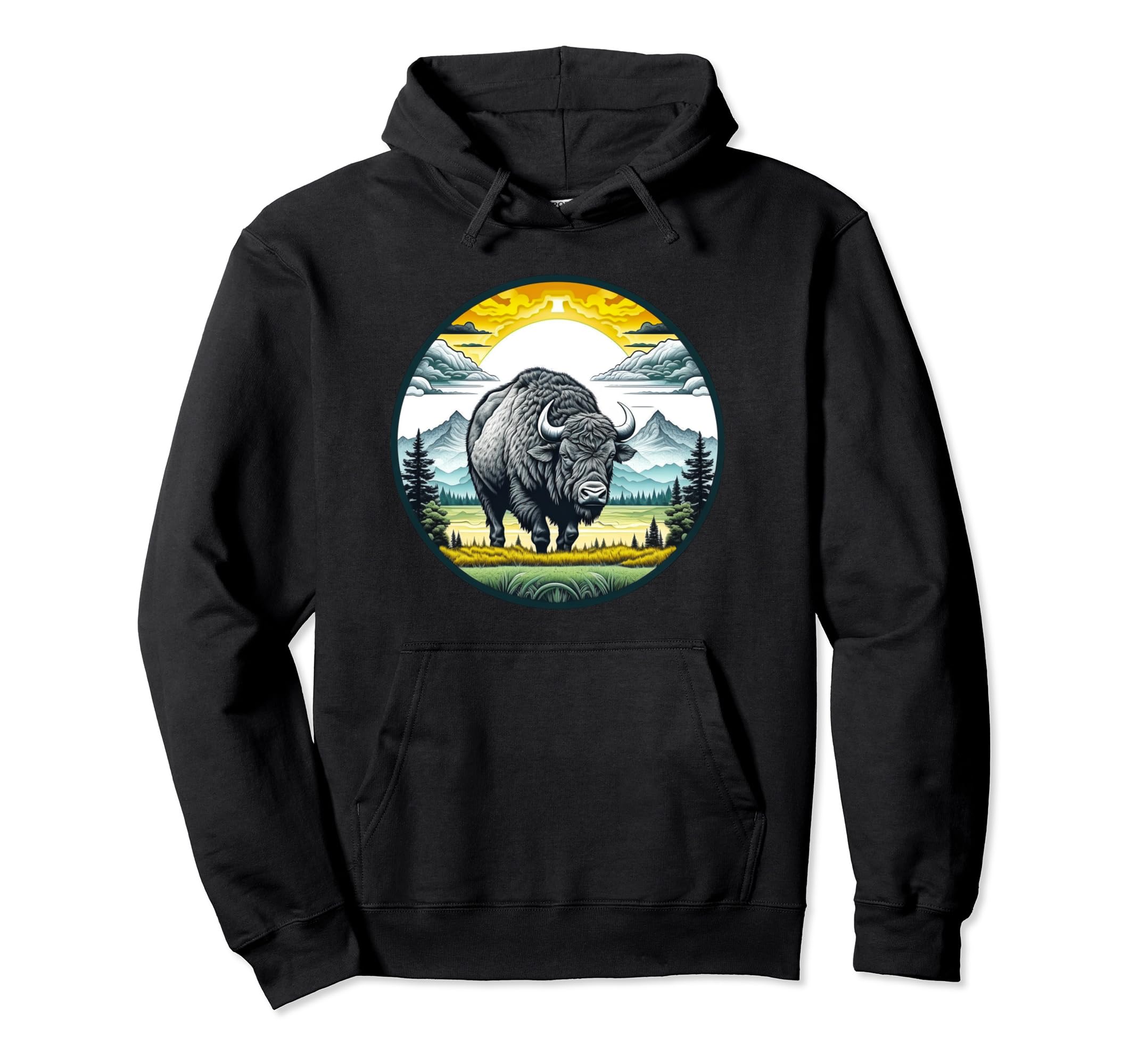 Buffalo Hiking Travel Camping Hoodie - Casual Everyday Wear for Adults - T-Shirt, Sweatshirt, Hoodie