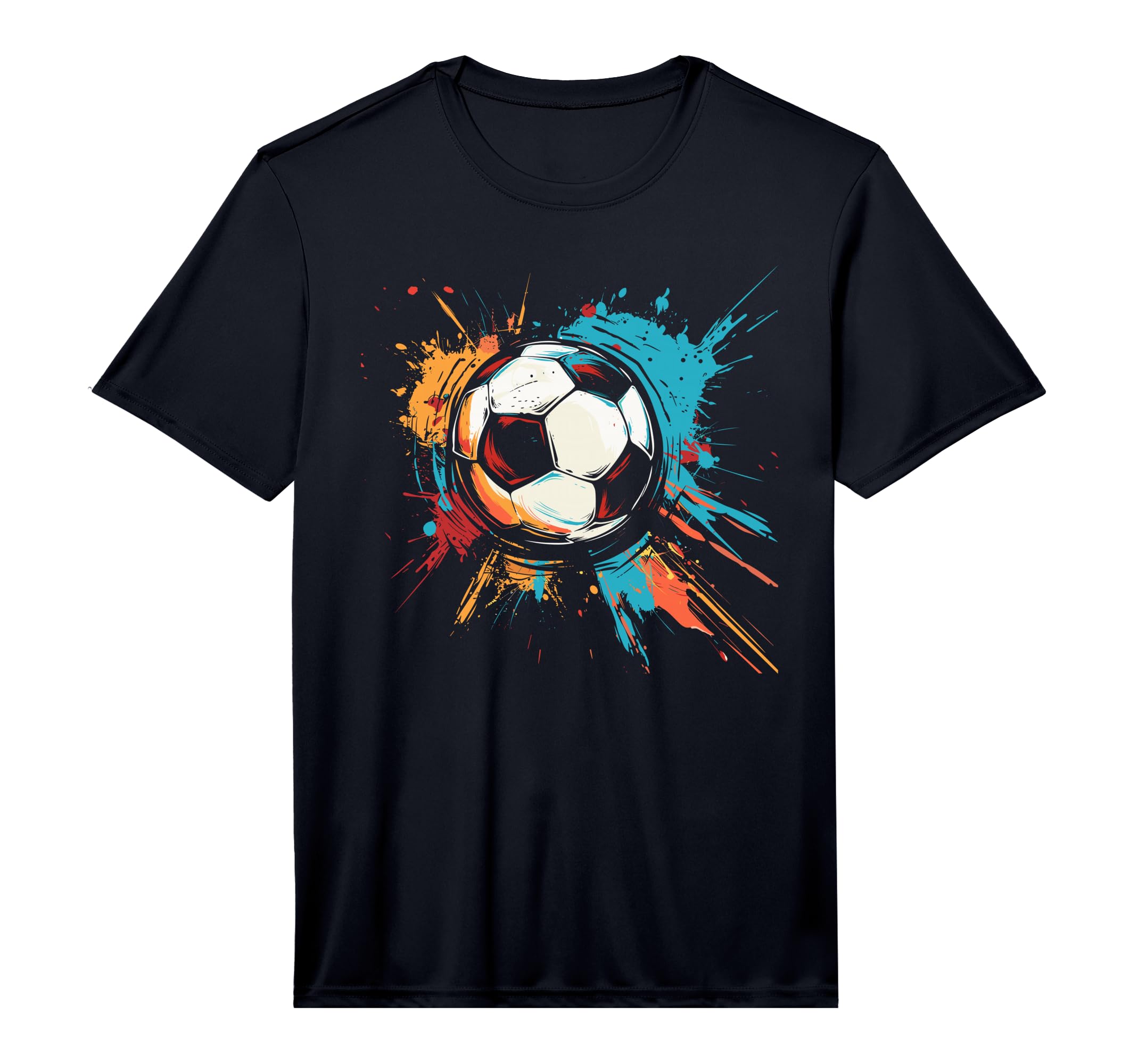 Soccer Ball Color Graffiti T-Shirt - Casual Everyday Wear Men Women - T-Shirt, Sweatshirt, Hoodie