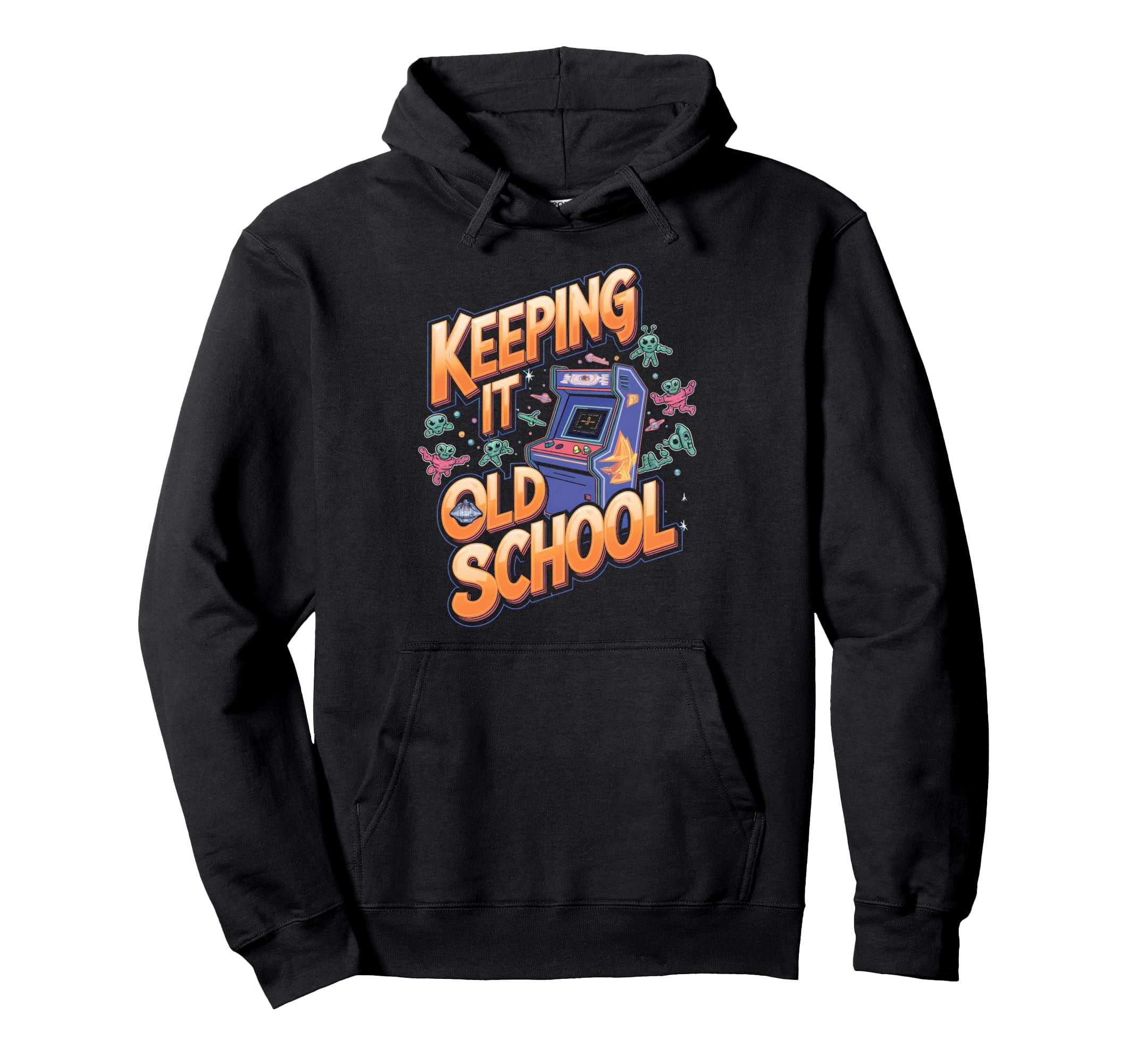 Keeping It Old Arcade Gamer Gaming Hoodie - Custom Art Print Men Women - T-Shirt, Sweatshirt, Hoodie