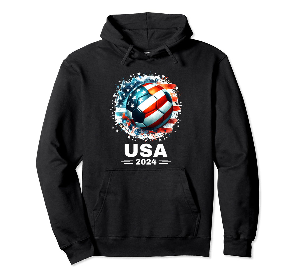 American Flag Soccer Soccer 2024 Hoodie - Streetwear Style Unisex - T-Shirt, Sweatshirt, Hoodie