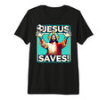 Funny Soccer Goalie Jesus Saves T-Shirt - Trendy Graphic for Adults - T-Shirt, Sweatshirt, Hoodie