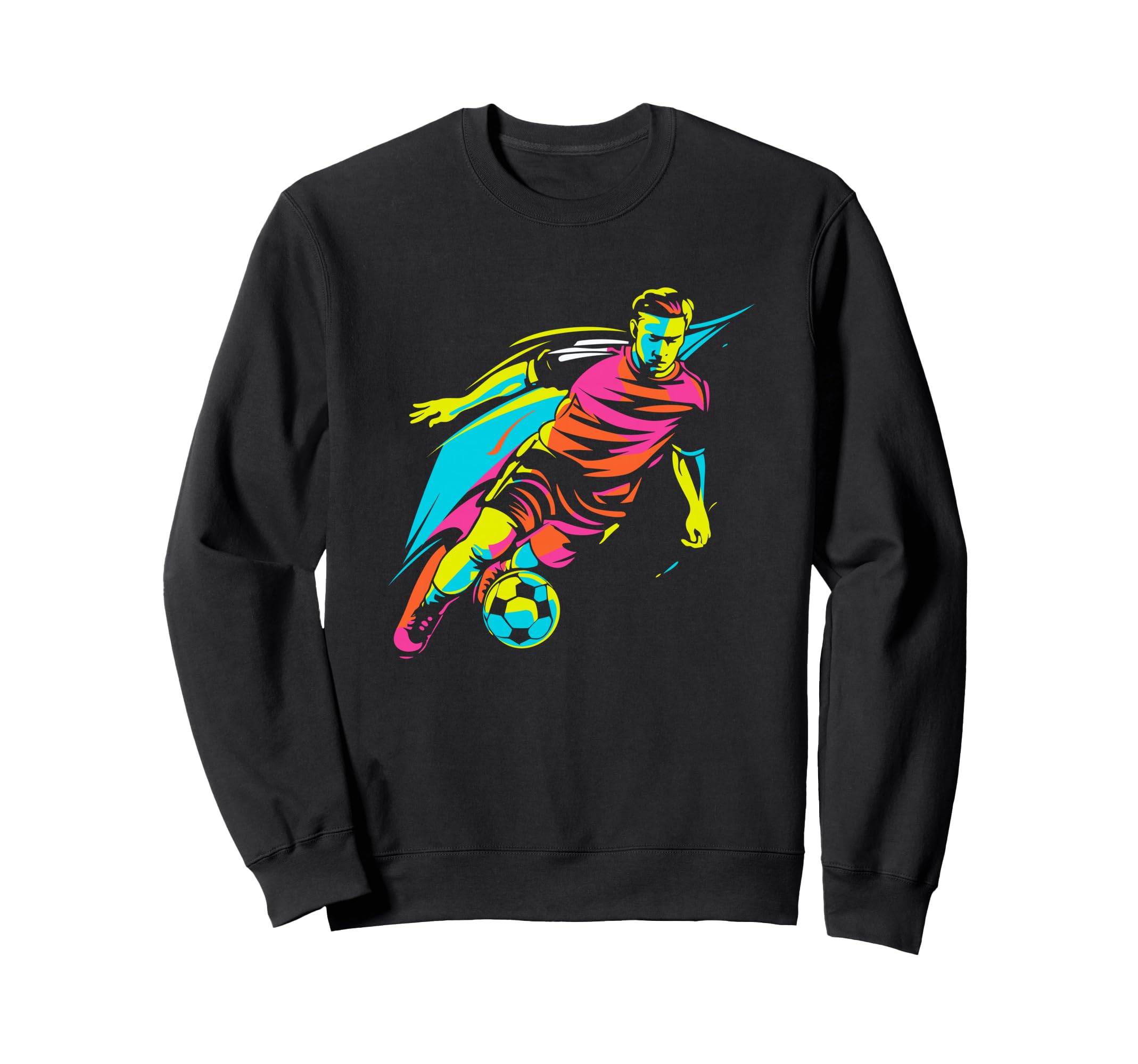 Soccer Player Retrowave Team Sport Sweatshirt - Unique Graphic for Adults - T-Shirt, Sweatshirt, Hoodie