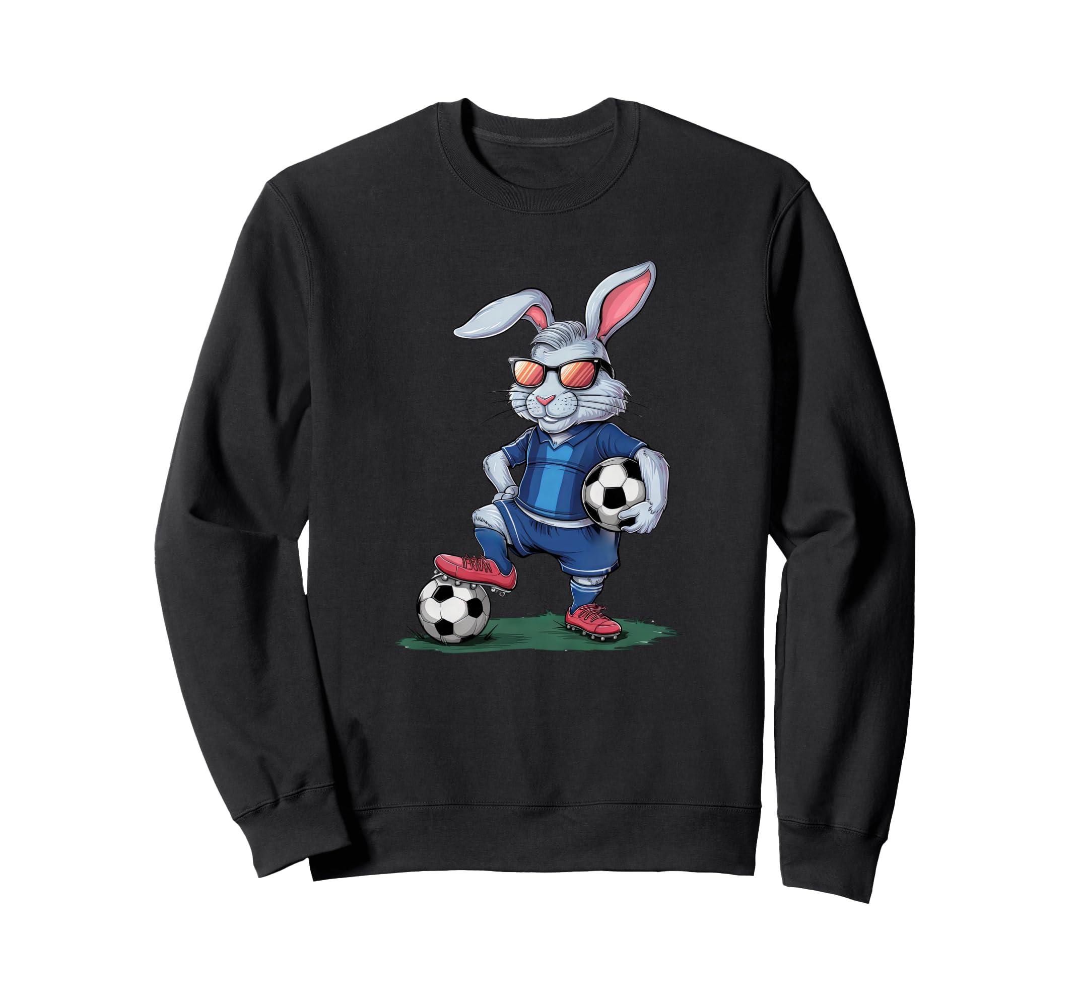 Funny Soccer Rabbit Cartoon Sports Sweatshirt - Trendy Graphic for Adults - T-Shirt, Sweatshirt, Hoodie