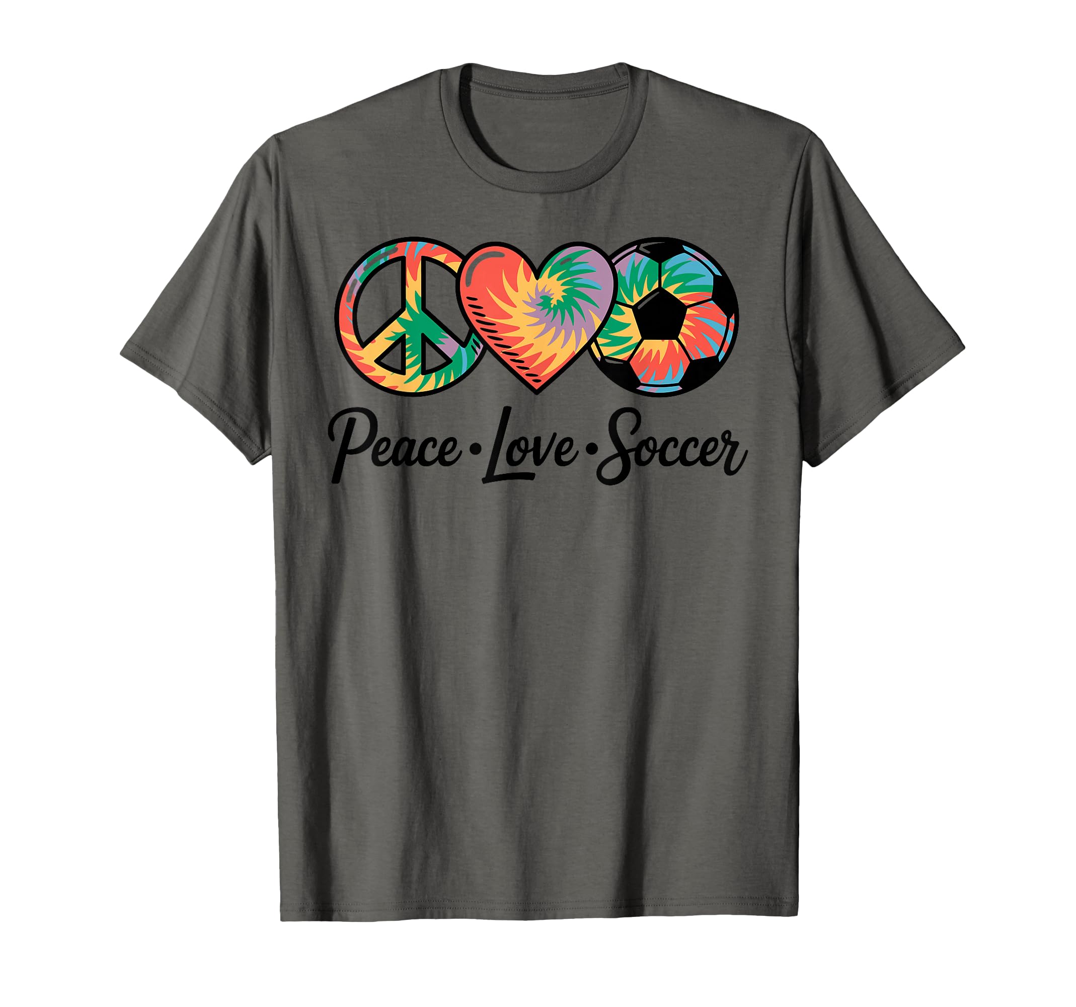 Peace Love Soccer Football Soccer T-Shirt - Unique Graphic for Adults - T-Shirt, Sweatshirt, Hoodie