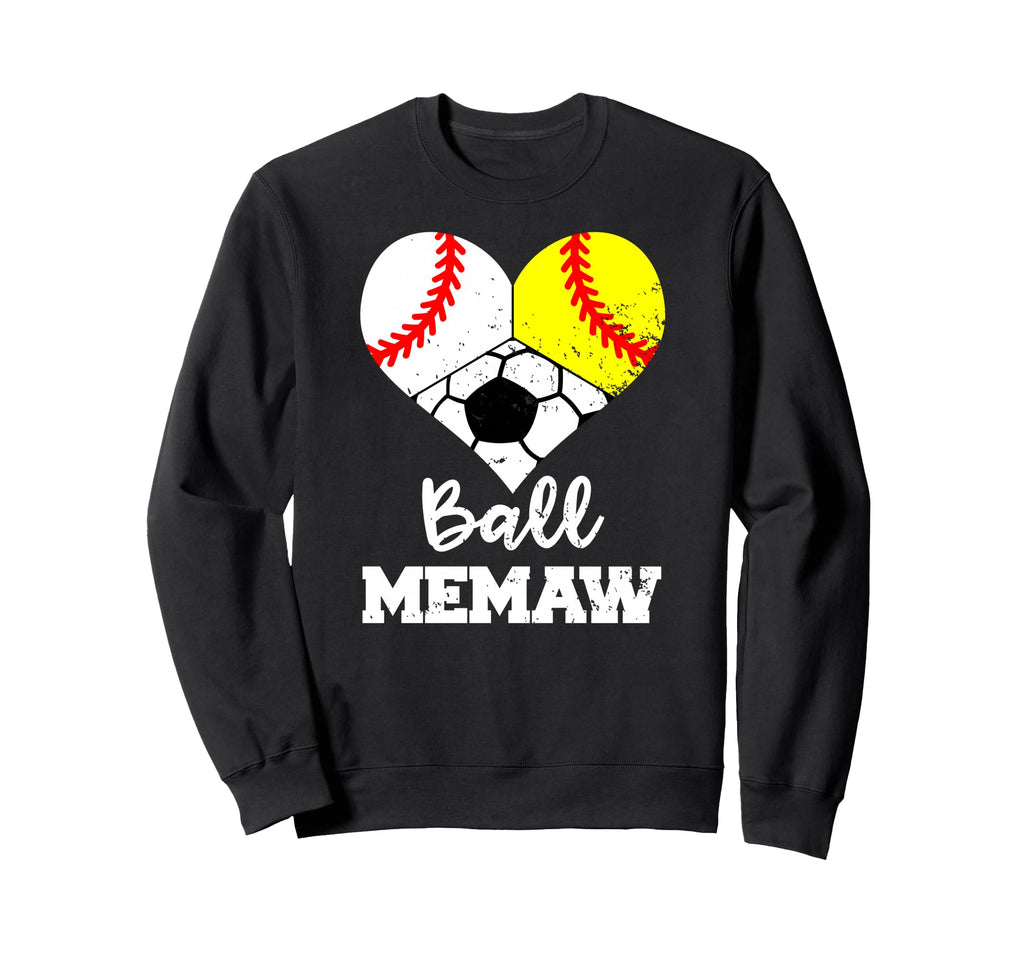 Ball Memaw Heart Funny Baseball Sweatshirt - Novelty Apparel Unisex - T-Shirt, Sweatshirt, Hoodie