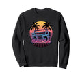 Beach Palm Boombox Old School 80S Sweatshirt - Novelty Apparel Unisex - T-Shirt, Sweatshirt, Hoodie