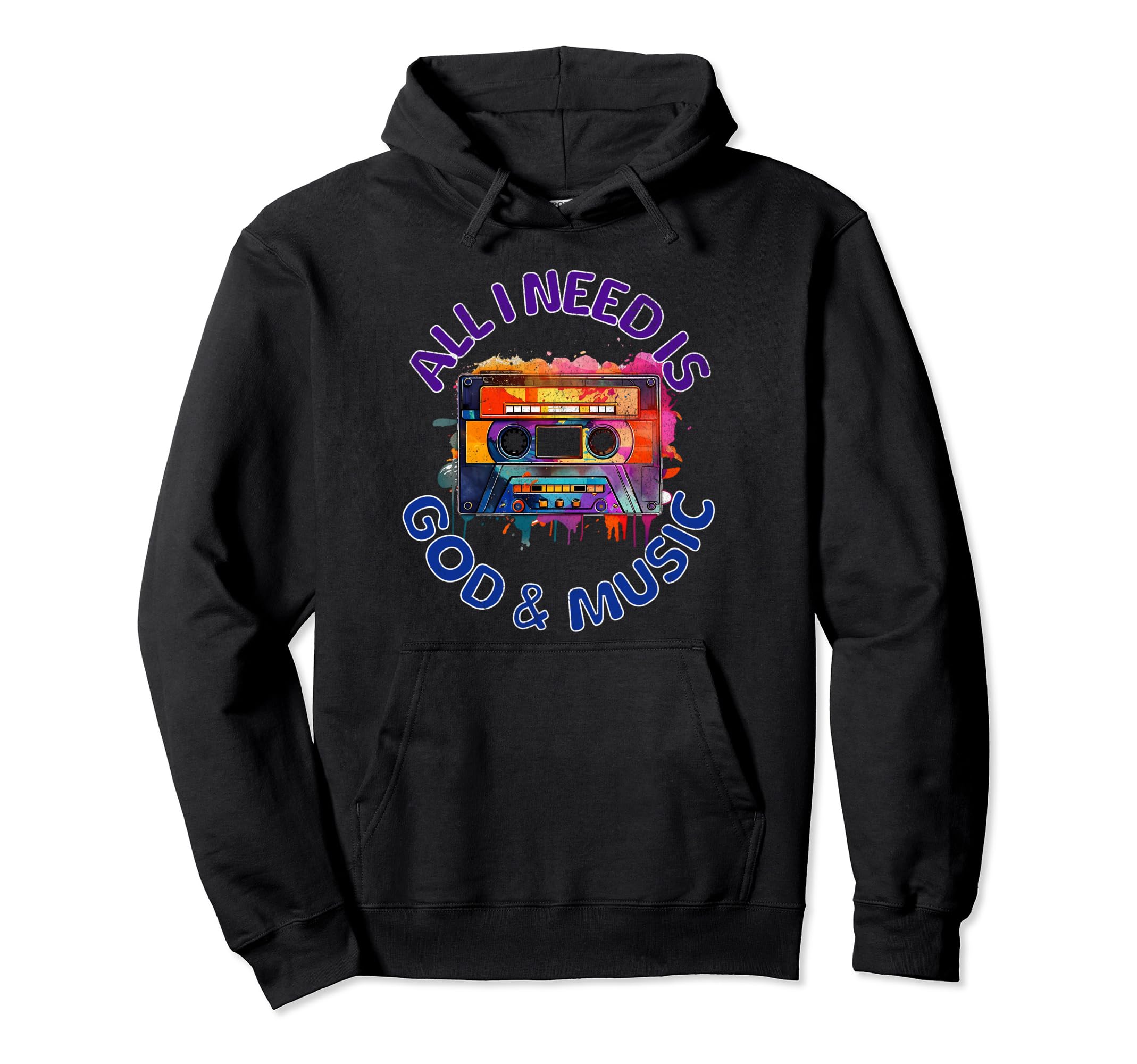 God Music Cassette Tape Boombox Faith Hoodie - Trendy Graphic for Adults - T-Shirt, Sweatshirt, Hoodie