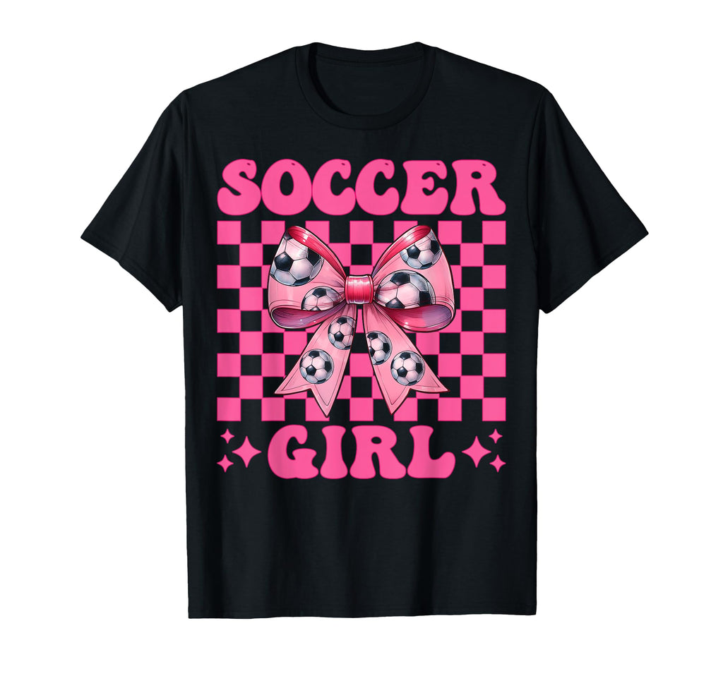 Womens Coquette Bow Ribbon Soccer T-Shirt - Streetwear Style for Adults - T-Shirt, Sweatshirt, Hoodie