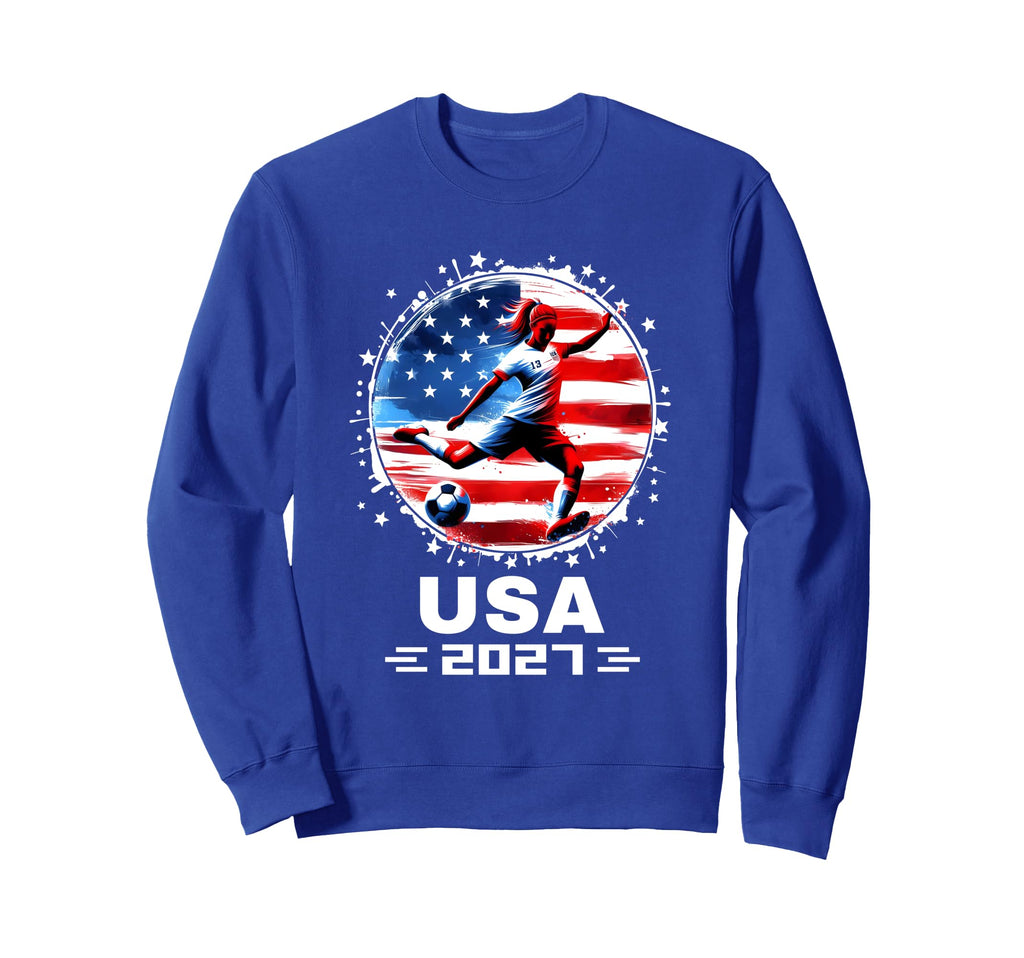 American Flag Soccer Team Womens Sweatshirt - Unique Graphic Men Women - T-Shirt, Sweatshirt, Hoodie