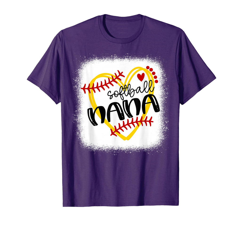 Personalized Softball Heart Nana Softball T-Shirt - Novelty Apparel Unisex - T-Shirt, Sweatshirt, Hoodie