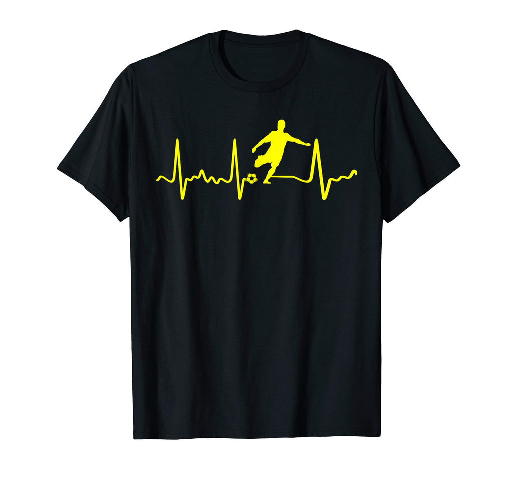 Yellow Soccer Heartbeat Yellow Male T-Shirt - Fun Novelty Design Unisex - T-Shirt, Sweatshirt, Hoodie