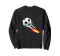 Blazing Soccer Ball Flying Sweatshirt - Casual Everyday Wear Men Women - T-Shirt, Sweatshirt, Hoodie
