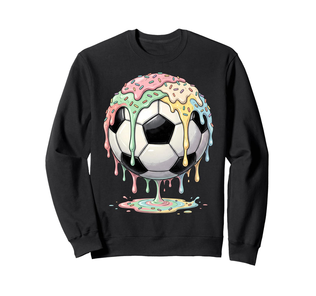 Ice Cream Drip Soccer Ball Soccer Sweatshirt - Trendy Graphic Men Women - T-Shirt, Sweatshirt, Hoodie
