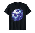 Grunge Soccer Ball Distressed Blue T-Shirt - Trendy Graphic for Adults - T-Shirt, Sweatshirt, Hoodie