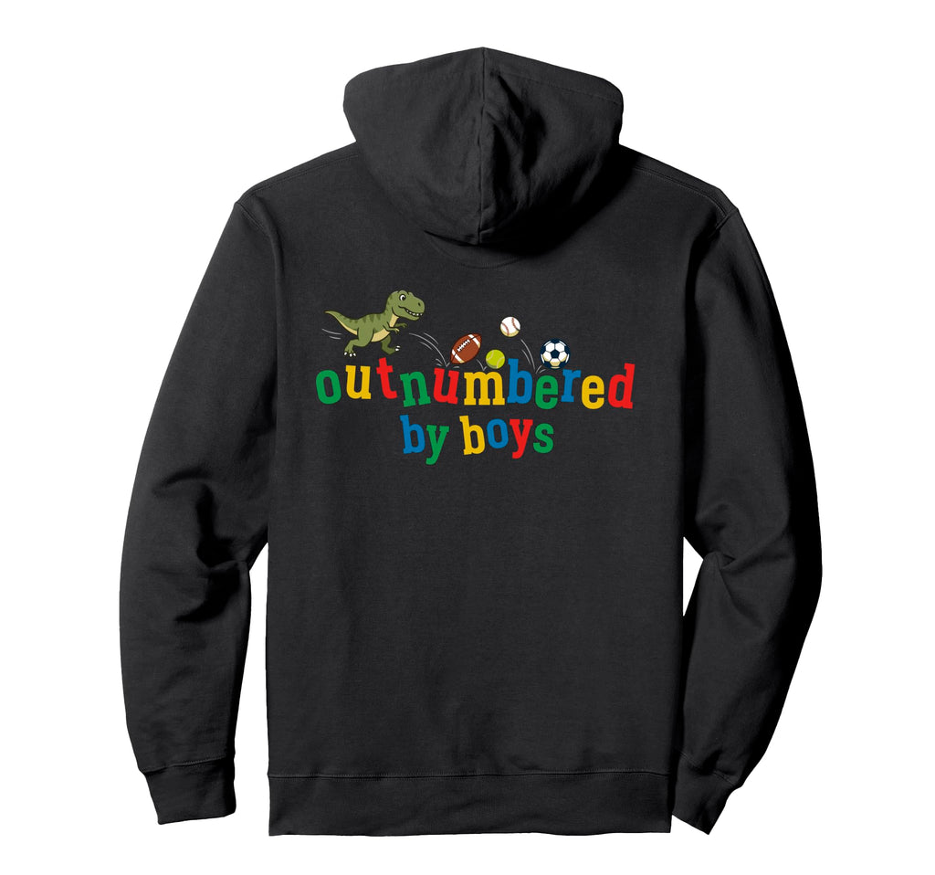 Outnumbered Mom Football Baseball Hoodie - Minimalist Print Men Women - T-Shirt, Sweatshirt, Hoodie