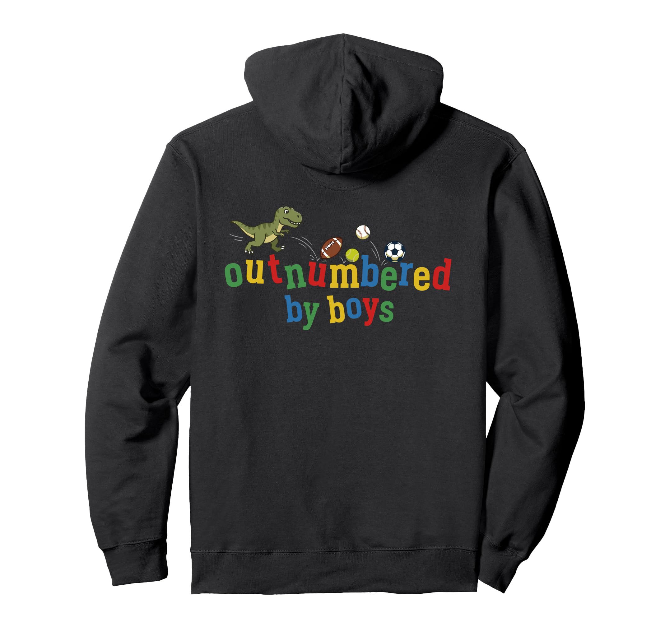 Outnumbered Mom Football Baseball Hoodie - Minimalist Print Men Women - T-Shirt, Sweatshirt, Hoodie