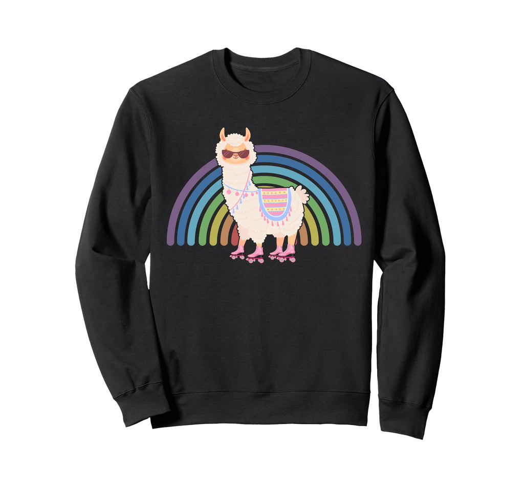 Llama Roller Skate Funny 70S 80S Sweatshirt - Fun Novelty Design Men Women - T-Shirt, Sweatshirt, Hoodie