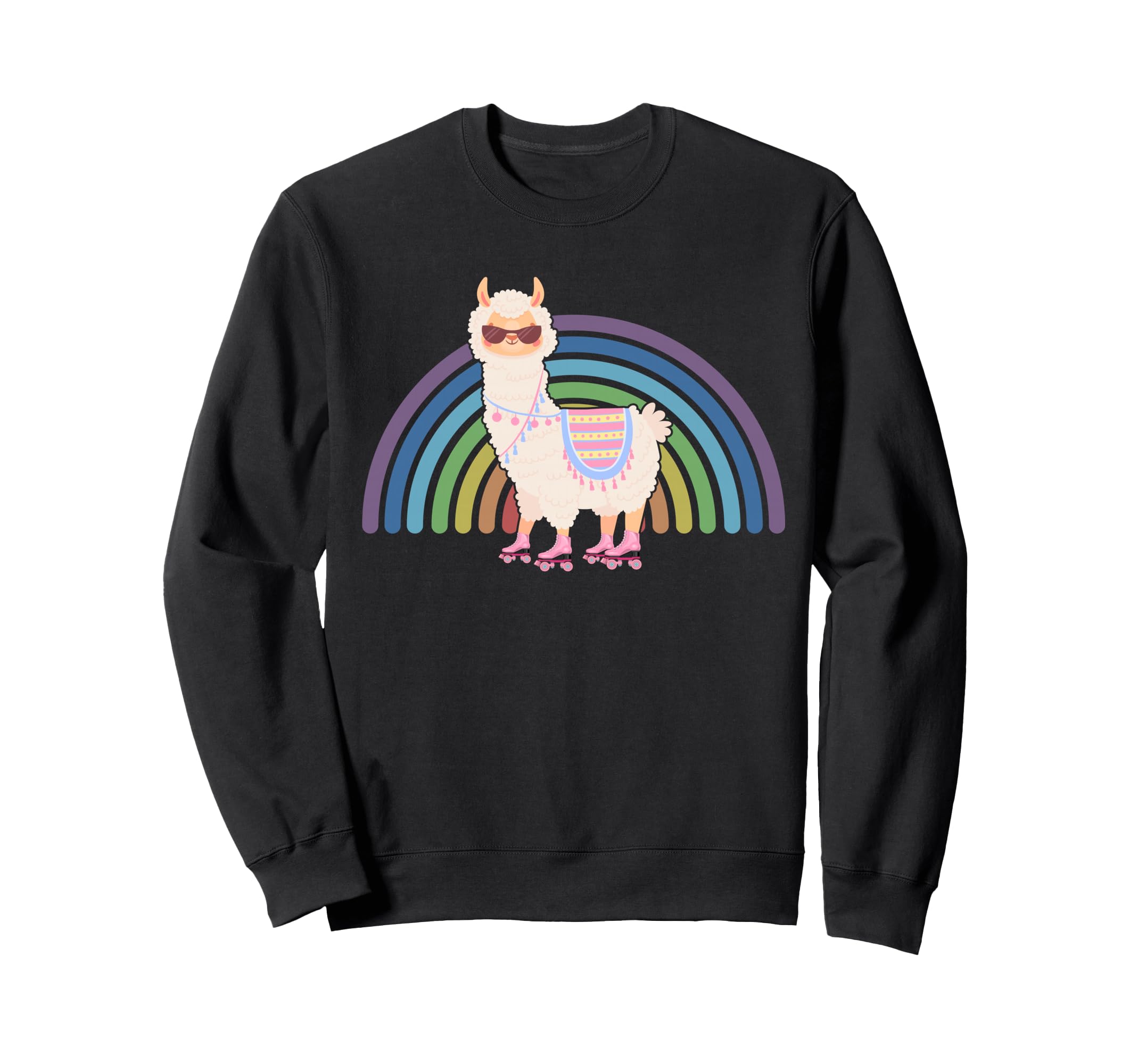 Llama Roller Skate Funny 70S 80S Sweatshirt - Fun Novelty Design Men Women - T-Shirt, Sweatshirt, Hoodie