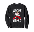 Jesus Save Funny Hockey Goalie Jesus Sweatshirt - Novelty Apparel Unisex - T-Shirt, Sweatshirt, Hoodie
