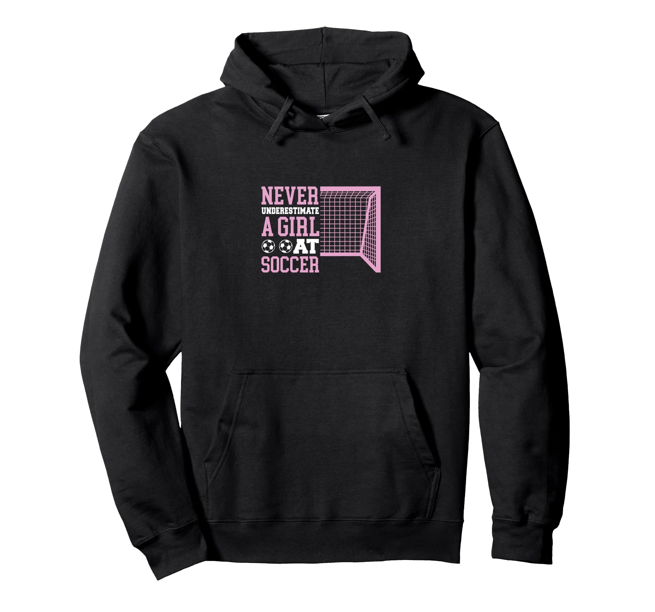 Never Underestimate Soccer Funny Sport Hoodie - Minimalist Print for Adults - T-Shirt, Sweatshirt, Hoodie