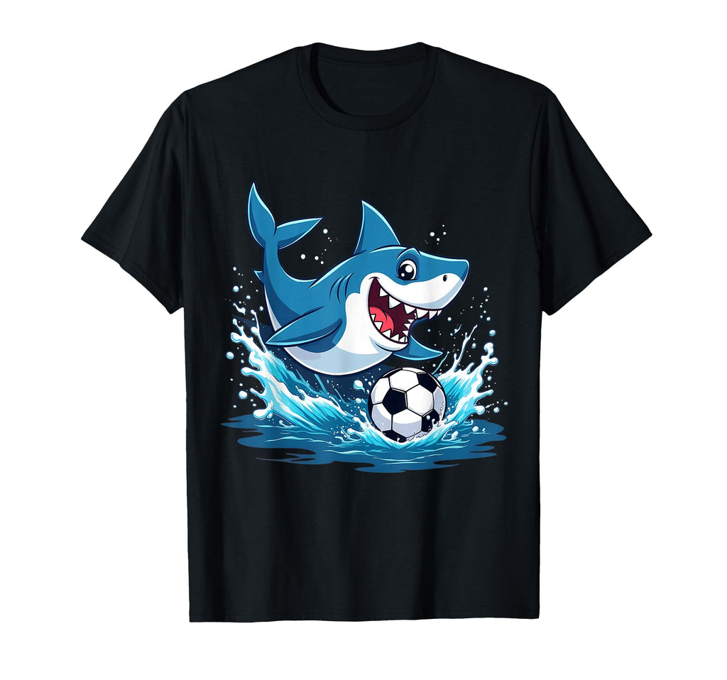 Funny Soccer Shark Playing Ball Animal T-Shirt - Trendy Graphic Unisex - T-Shirt, Sweatshirt, Hoodie
