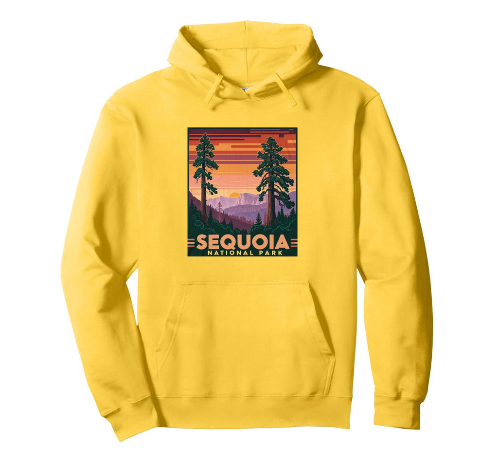 Sequoia National Park Sunset Hoodie - Fun Novelty Design for Adults - T-Shirt, Sweatshirt, Hoodie