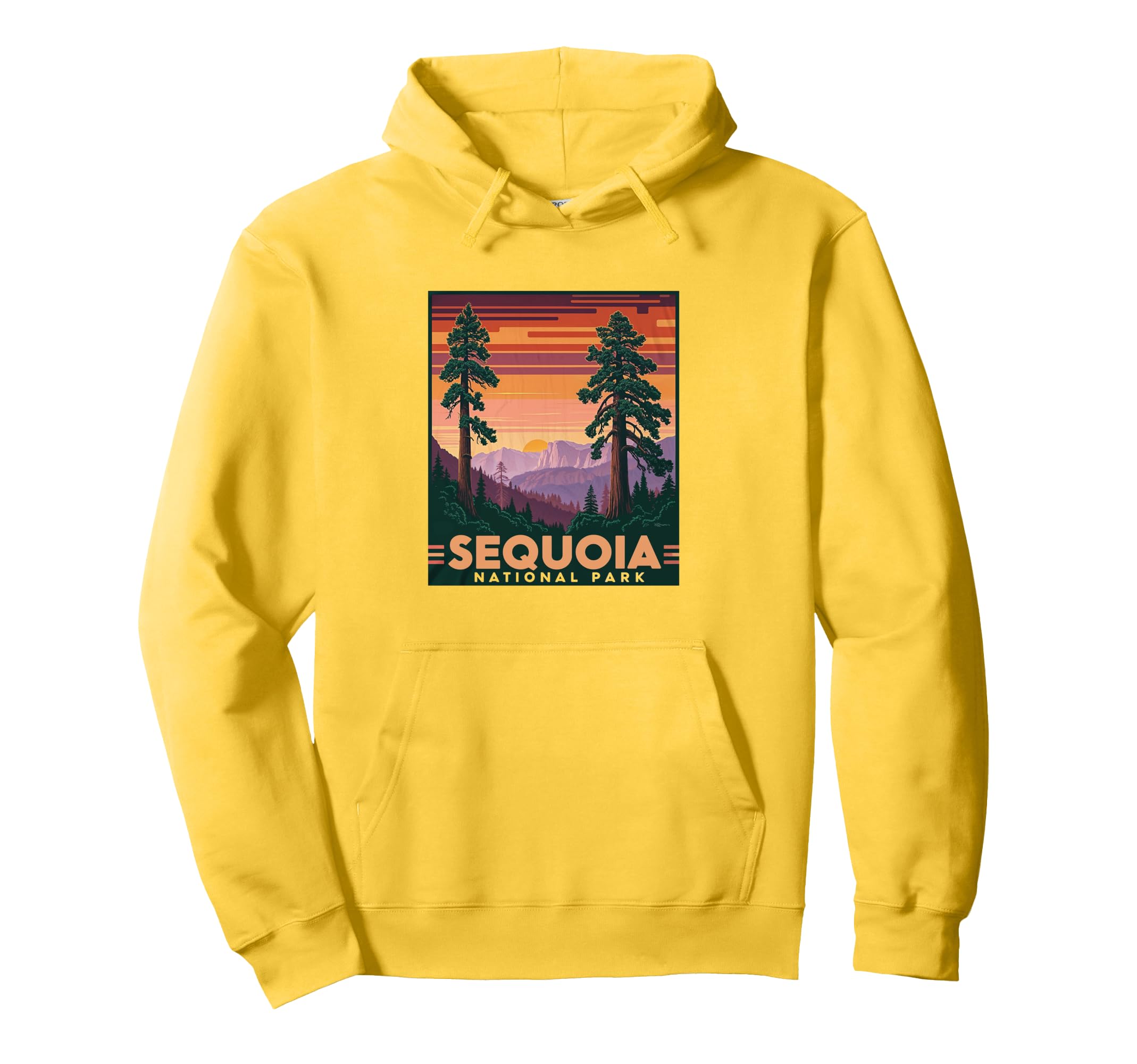 Sequoia National Park Sunset Hoodie - Fun Novelty Design for Adults - T-Shirt, Sweatshirt, Hoodie