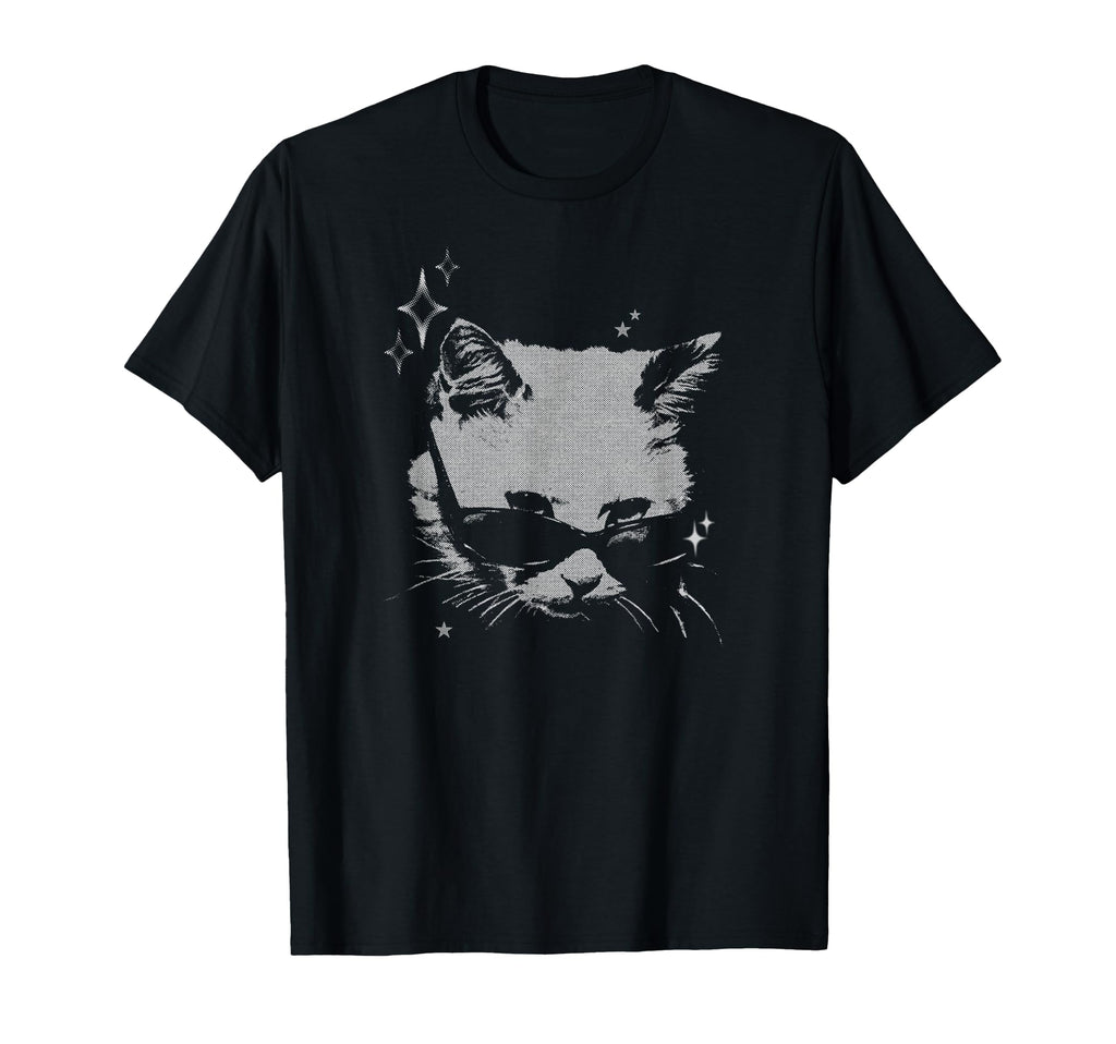 Y2K Cat Sunglasses Silly 90S 2000S T-Shirt - Graphic Print for Adults - T-Shirt, Sweatshirt, Hoodie