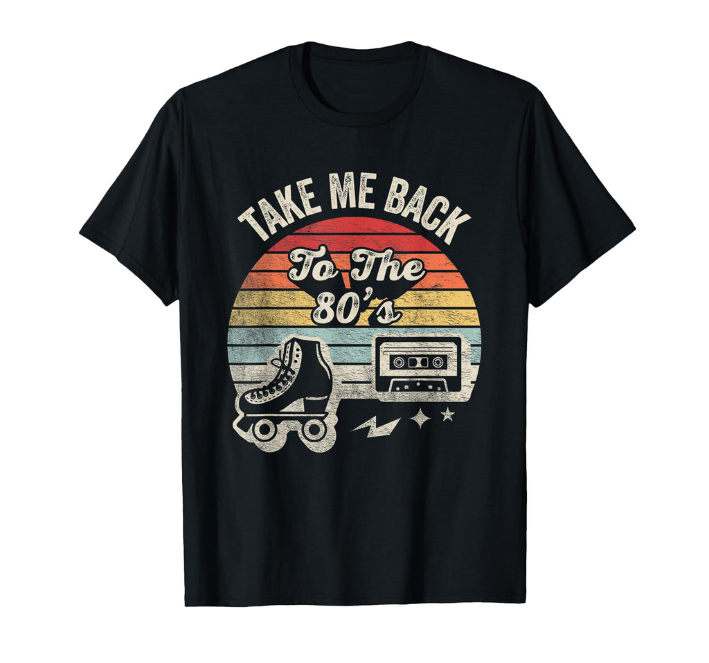 Take Me Back To 80S Roller Skate T-Shirt - Minimalist Print Men Women - T-Shirt, Sweatshirt, Hoodie