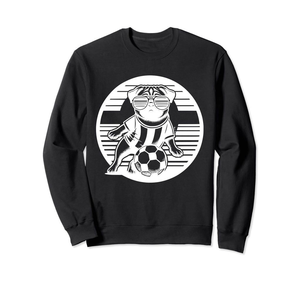 Pug Dog Soccer Player Champion Sweatshirt - Custom Art Print Men Women - T-Shirt, Sweatshirt, Hoodie