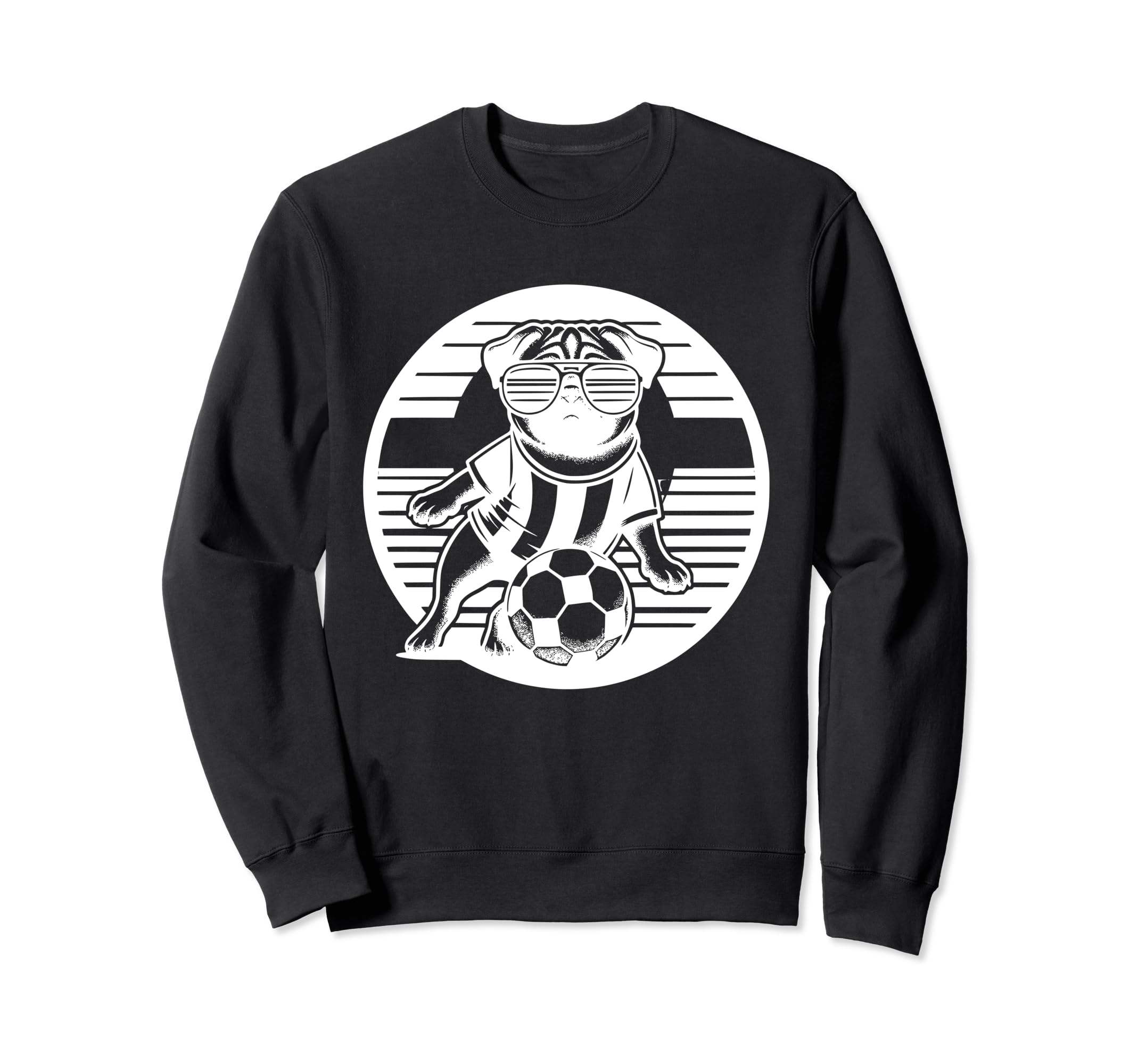 Pug Dog Soccer Player Champion Sweatshirt - Custom Art Print Men Women - T-Shirt, Sweatshirt, Hoodie