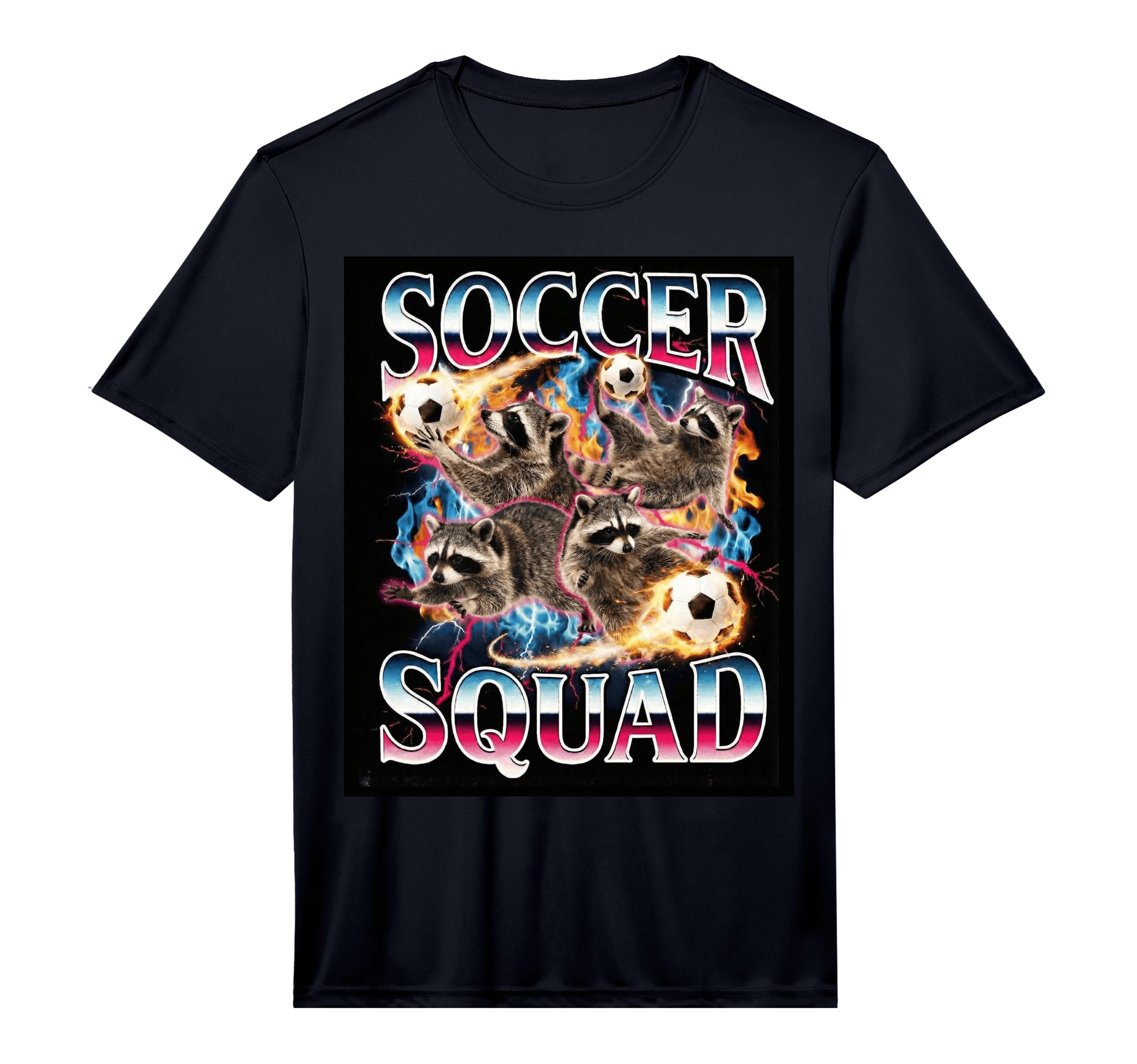 Soccer Squad Meme Ironic Trash Panda T-Shirt - Minimalist Print Unisex - T-Shirt, Sweatshirt, Hoodie