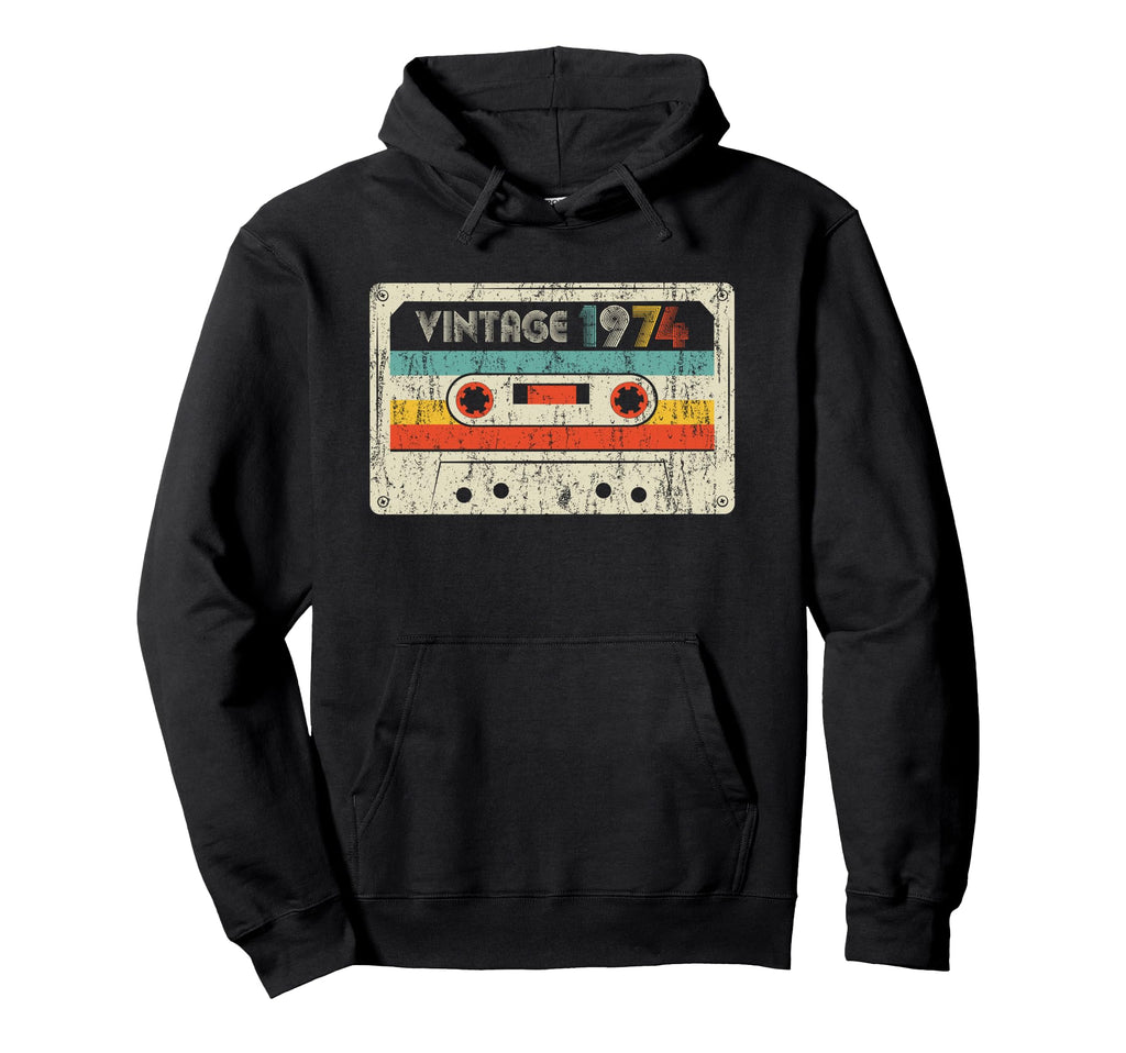 1974 Birthday 1974 Cassette Tape Hoodie - Graphic Print Men Women - T-Shirt, Sweatshirt, Hoodie