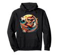 Soccer Player T Rex Dinosaur Kicking Ball Hoodie - Graphic Print Men Women - T-Shirt, Sweatshirt, Hoodie