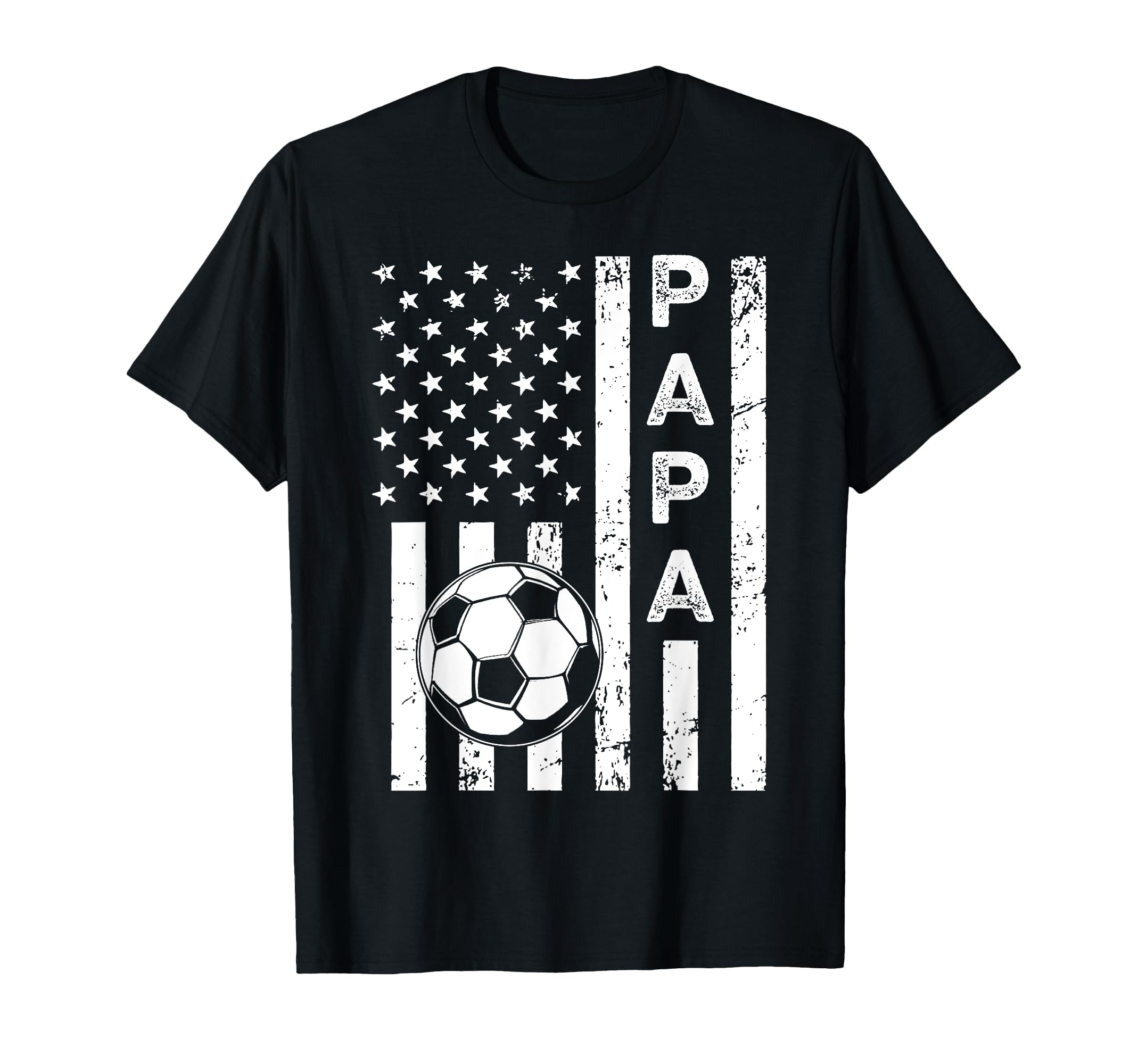 Soccer Papa Fathers Day American Flag T-Shirt - Unique Graphic Men Women - T-Shirt, Sweatshirt, Hoodie