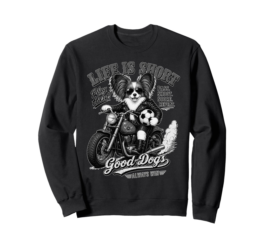 Papillon Motorbike Love Footbal Sweatshirt - Casual Everyday Wear Unisex - T-Shirt, Sweatshirt, Hoodie