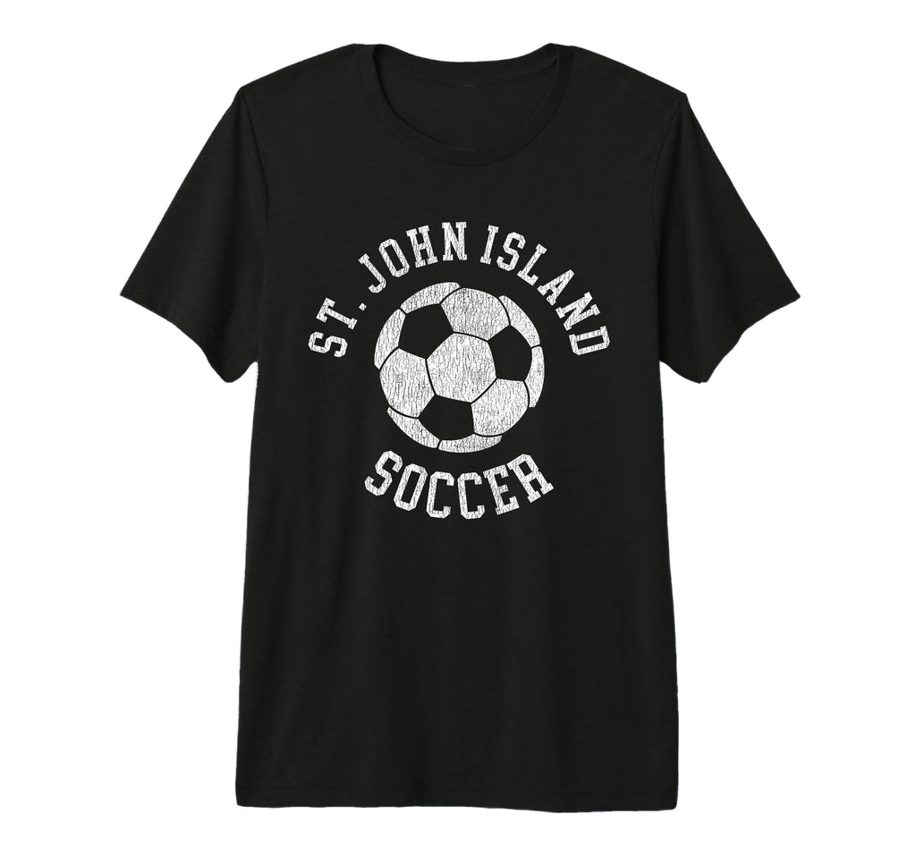 St John Island Soccer Distressed T-Shirt - Aesthetic Graphic for Adults - T-Shirt, Sweatshirt, Hoodie