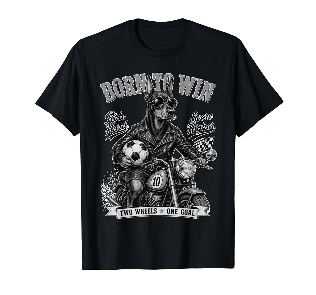 Doberman Pinscher Ride Motorbike Love T-Shirt - Trendy Graphic for Adults - T-Shirt, Sweatshirt, Hoodie