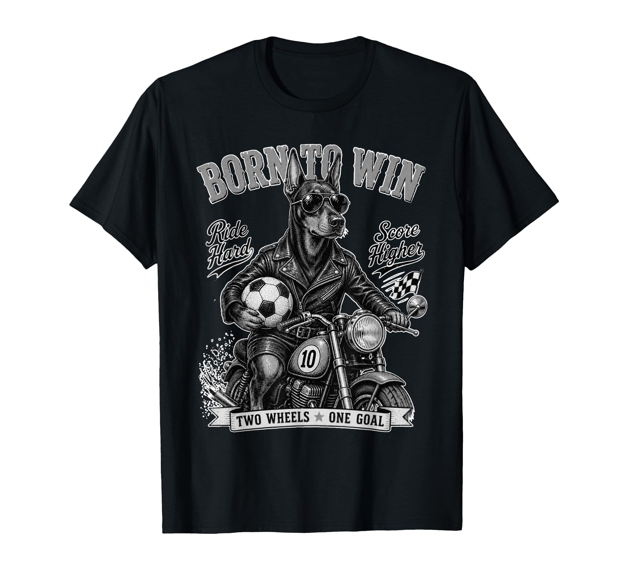 Doberman Pinscher Ride Motorbike Love T-Shirt - Trendy Graphic for Adults - T-Shirt, Sweatshirt, Hoodie